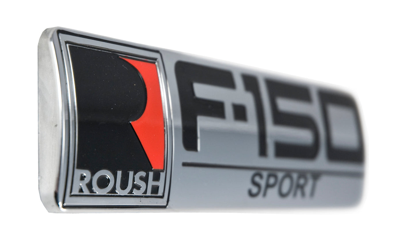 Roush F-150 Sport Ford Truck Fender & Rear Emblems in Chrome Black & Red - Pair