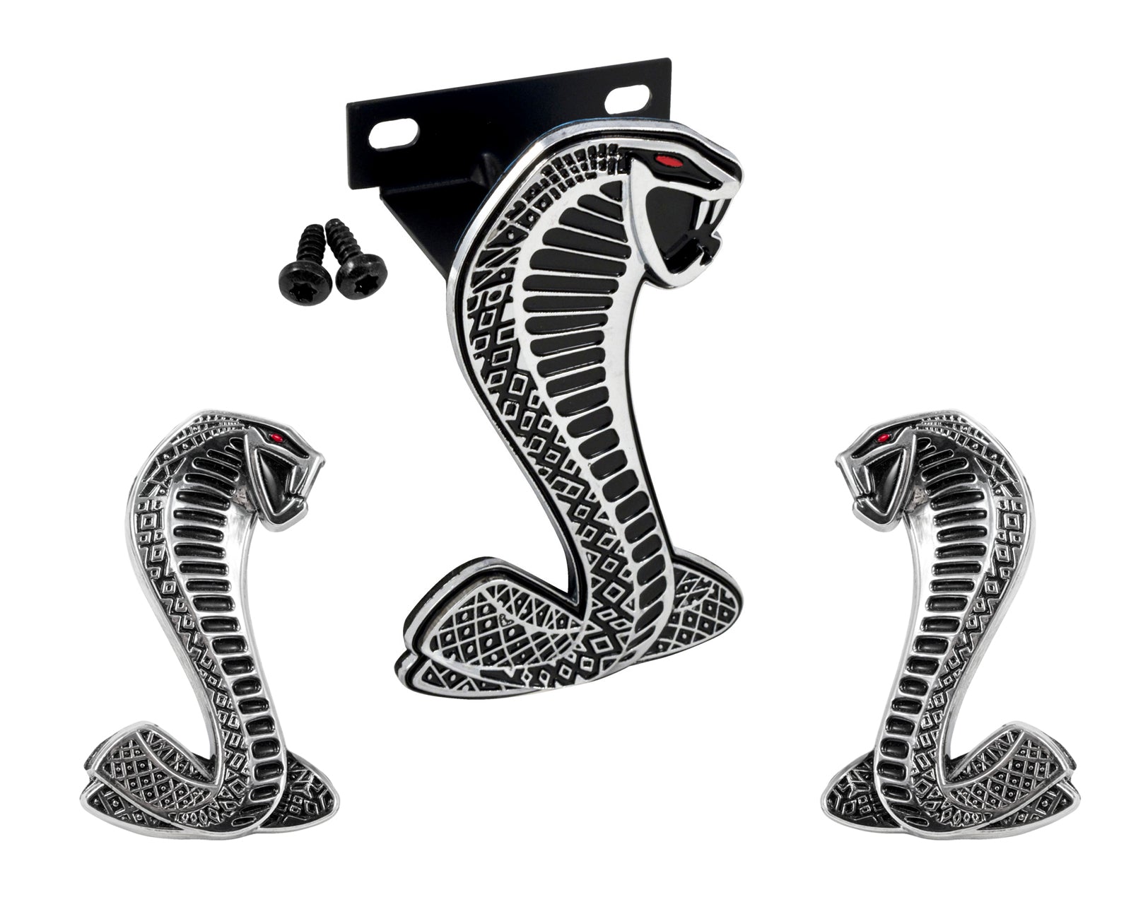 1999-2004 Mustang SVT Cobra Red Eye Snake, Fender Emblems & 4" Grille Emblem Kit