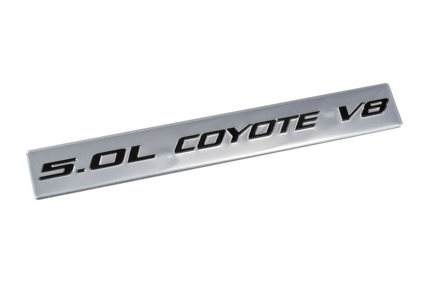 2011-2019 Ford Mustang GT & F150 5.0 Coyote V8 Emblem Silver w/ Black Lettering