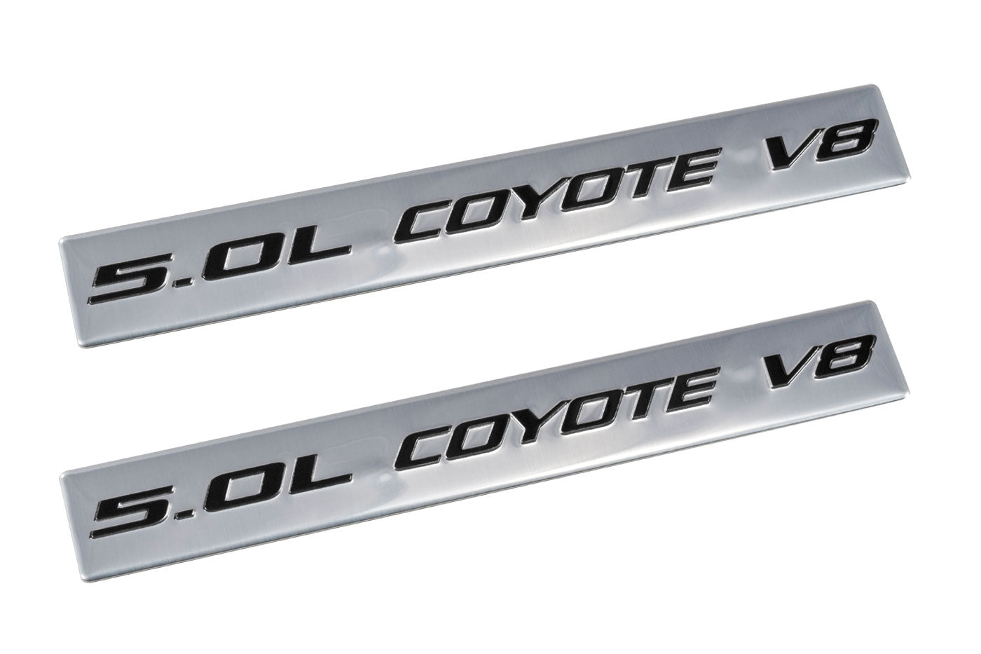 2011-2019 Ford Mustang GT Ford F150 5.0 Coyote V8 Emblems Silver & Black - Pair
