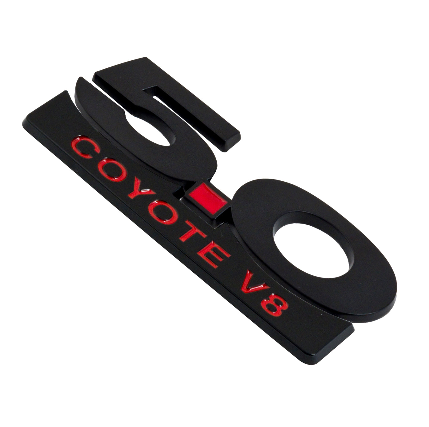 2011-2014 Mustang GT 5.0 Coyote V8 5" Black & Red Fender Lower Emblem Accent