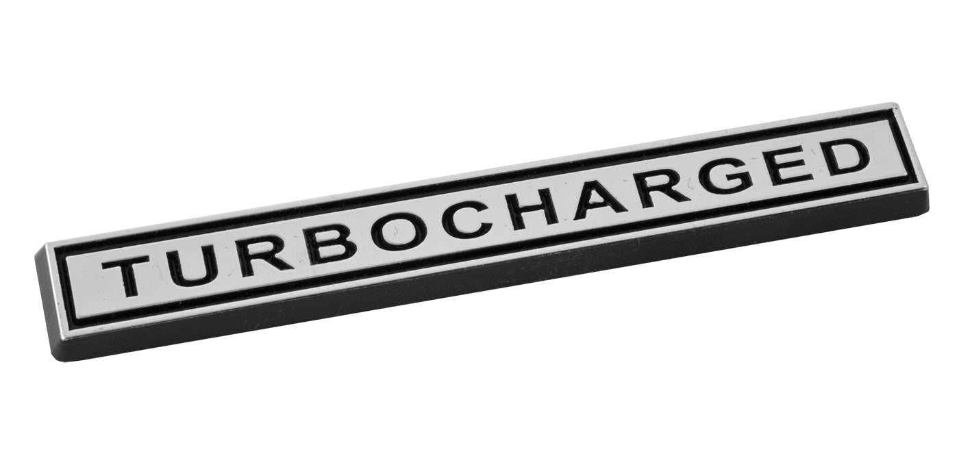 Mustang Turbocharged Chrome & Black Bar 4" Emblem Badge