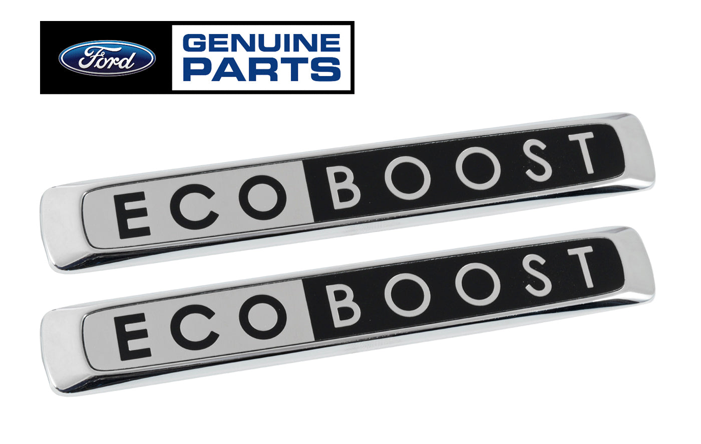 2011-2017 Ford F150 Ecoboost Engine Chrome & Black 5 5/8" LH RH Fender Emblems