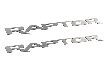 2017-2020 F-150 Raptor Brushed Stainless Steel Running Board Letters LH RH Pair