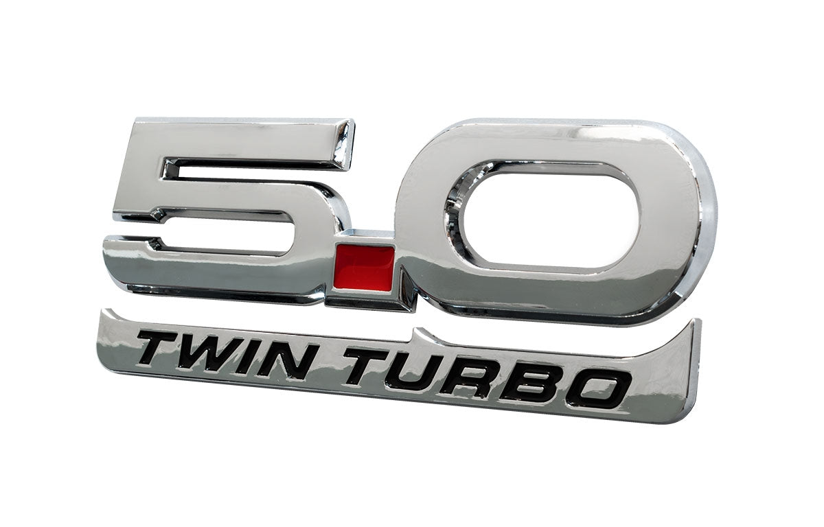 2015-2023 Mustang GT 5.0 V8 Twin Turbo 5.25" Chrome Fender Lower Emblem Accent