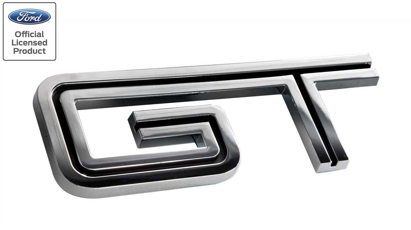 2005-2010 Ford Mustang GT 4.5" Chrome & Black Side Fender Trunk Emblem Badge