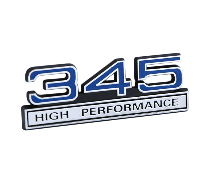 Ford Mustang Blue & Chrome 345 High Performance 3D Stick On Emblem