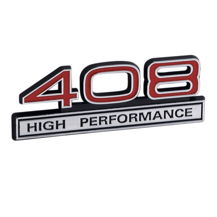 Ford Mustang Red & Chrome Trimmed 408 High Performance Emblem