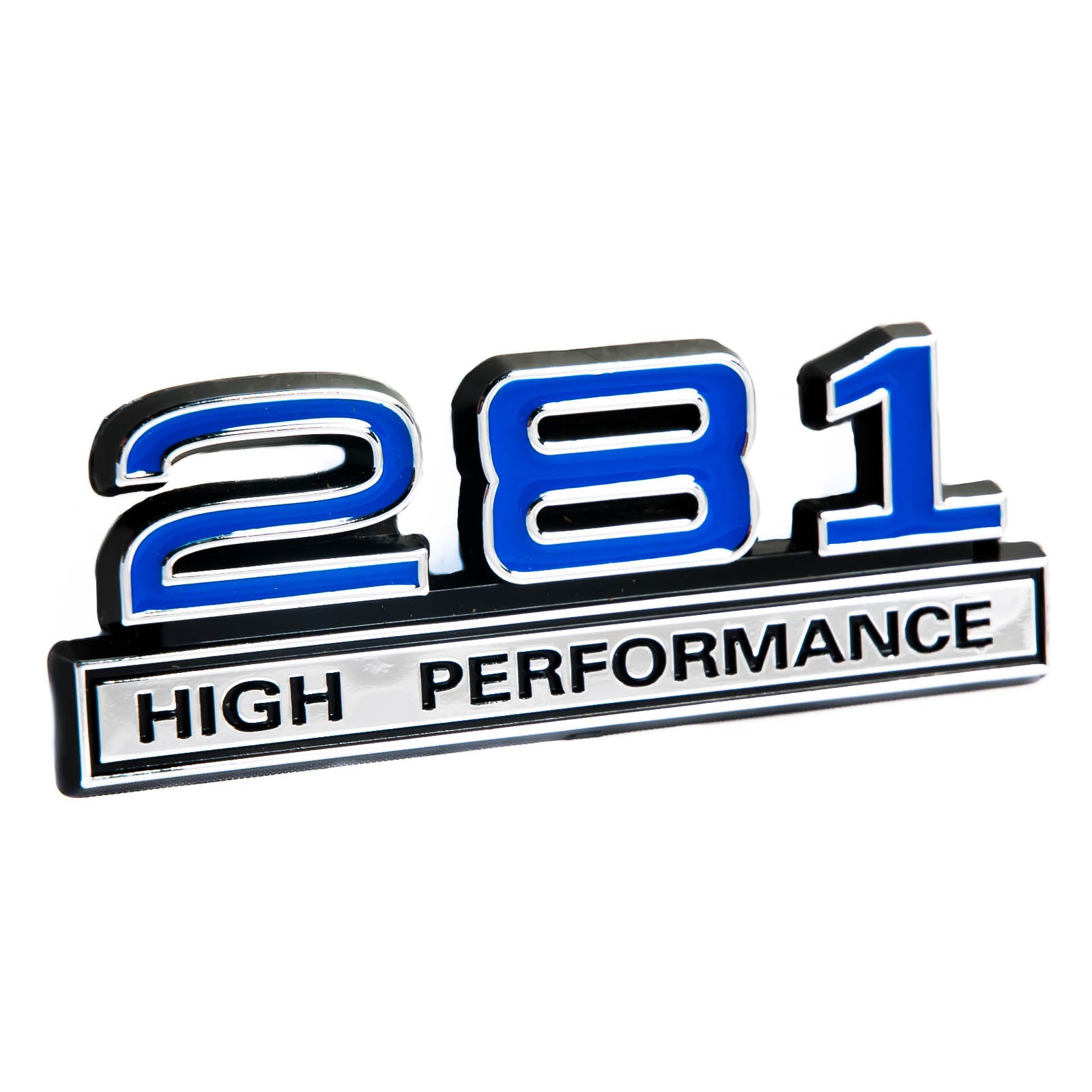 High Performance Engine Sign 281 4.6 Liter High Performance Engine Emblem Badge in Blue & Chrome ...