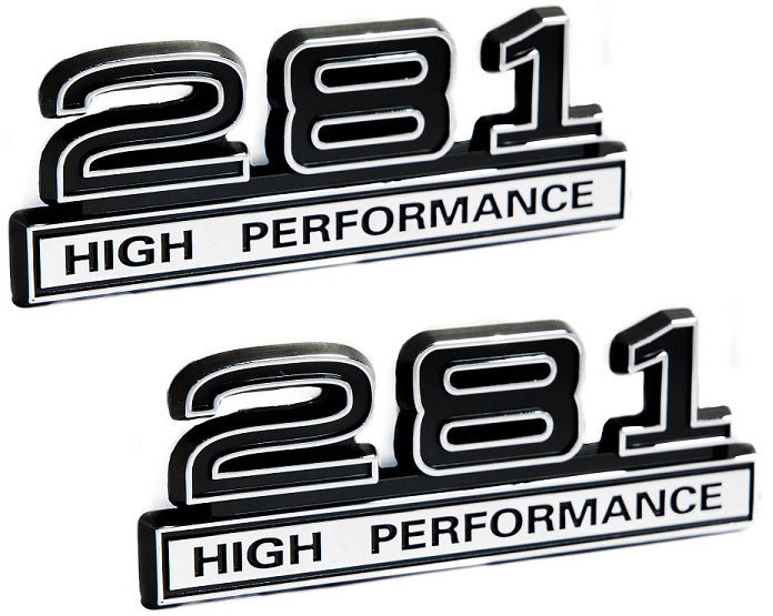 High Performance Engine Sign 281 4.6 Liter High Performance Engine Emblems in Black & Chrome - 4