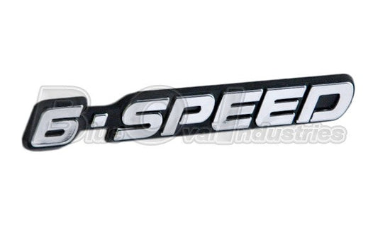 Mustang Chrome & Black Six 6-Speed 6 Speed Transmission 3D Embossed Emblem