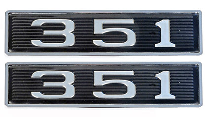 Mustang 351 Chrome Plated Hood Scoop Emblems - Pr