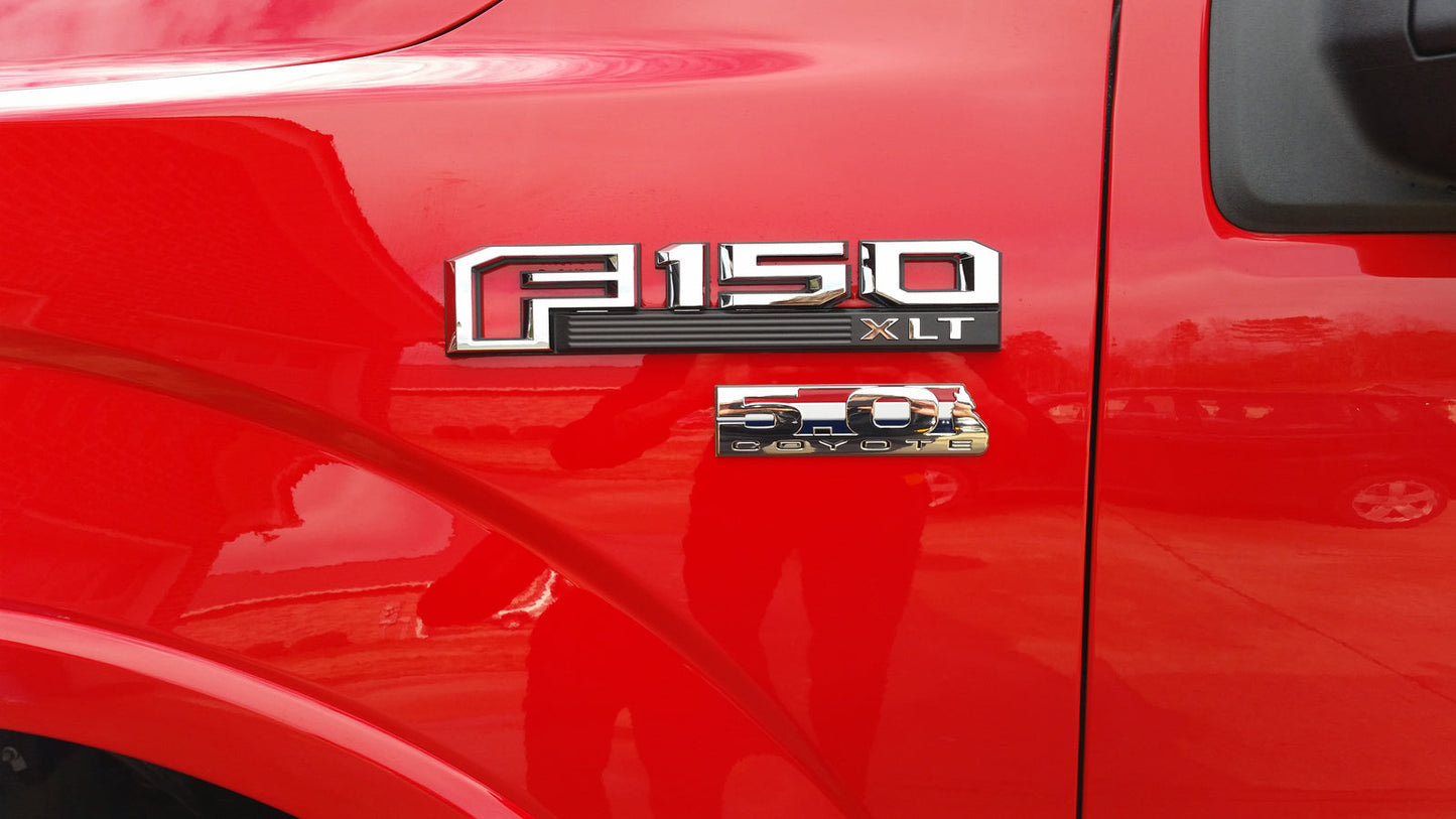 2011-2014 Mustang GT Ford F-150 Boss 302 5.0 Coyote Chrome Red White Blue Emblem