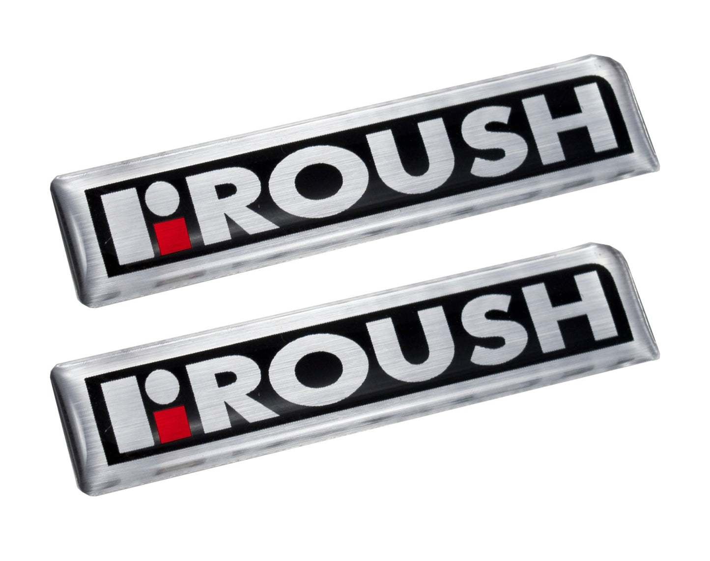 1996-2008 Roush F-150 & Mustang Silver & Black Embossed Emblems - 4.5" Long Pair