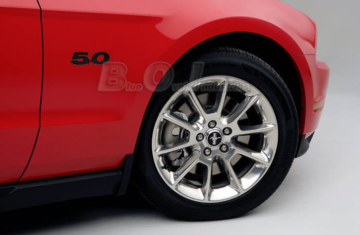 2011-2014 Mustang GT 5.0 Liter Gloss Black Exterior Fender Emblems - Pair