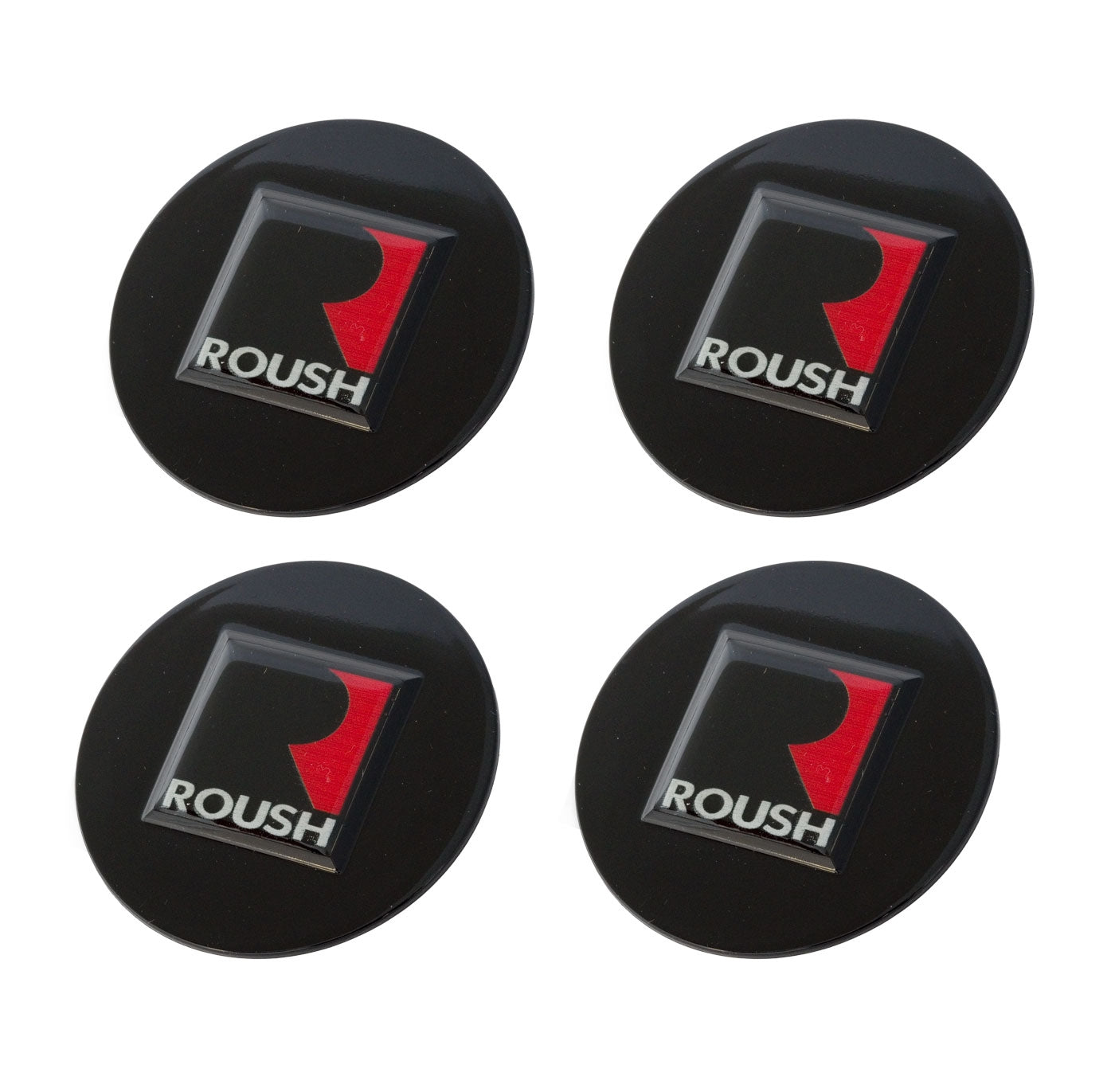 1994-2022 Ford Mustang 2.5" Roush Black Wheel Center Cap Inserts Set of 4