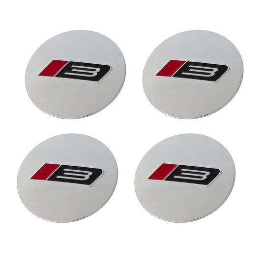 1994-2022 Ford Mustang 2.5" Roush RS3 Silver Wheel Center Cap Inserts Set of 4