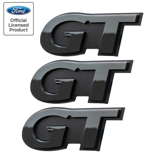 1999-2004 Ford Mustang GT Two Tone Black Fender Side Trunk Emblems Set of 3