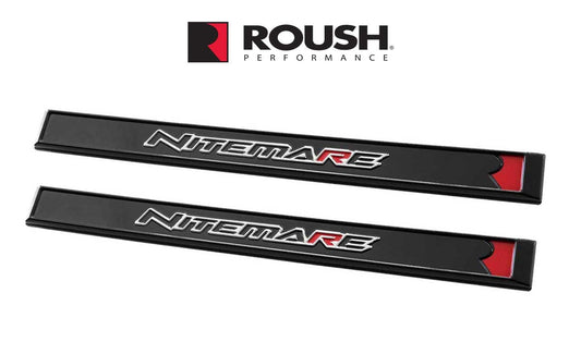 2019-2020 F150 Roush Nitemare 8.5" Black & Red Fender Side Emblems Pair LH RH