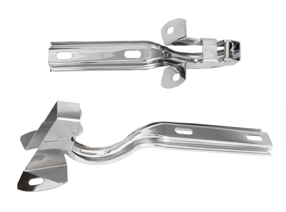 1979-1993 Ford Mustang Complete POLISHED Stainless Steel Hood Lift Hinges - Pair