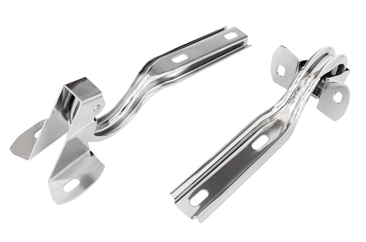 1979-1993 Ford Mustang Complete POLISHED Stainless Steel Hood Lift Hinges - Pair