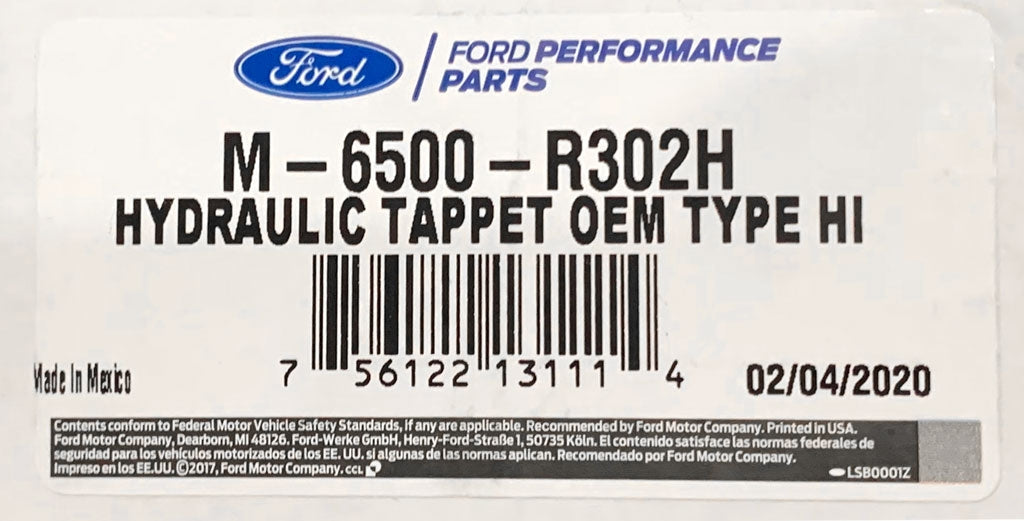 1984-1995 Mustang 5.0L OEM Ford M-6500-R302H Hydraulic Roller Valve Tappets