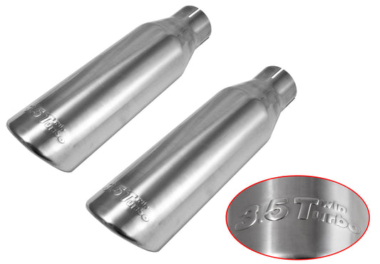 2011-2014 F150 Ecoboost 3.5 Twin Turbo 2.5" x 14" x 4.5"  Stainless Exhaust Tips