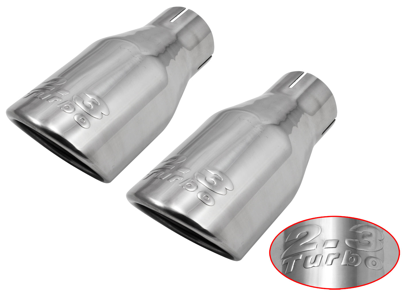 2015-2017 Mustang 2.3 Turbo Logo Polished 4.5" Exhaust Tips Roush 421837