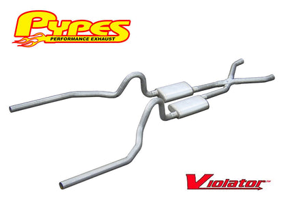 1965-1970 Mustang 289 302 351W Pypes 2.5" Exhaust System Kit w/ Mufflers X-Pipe