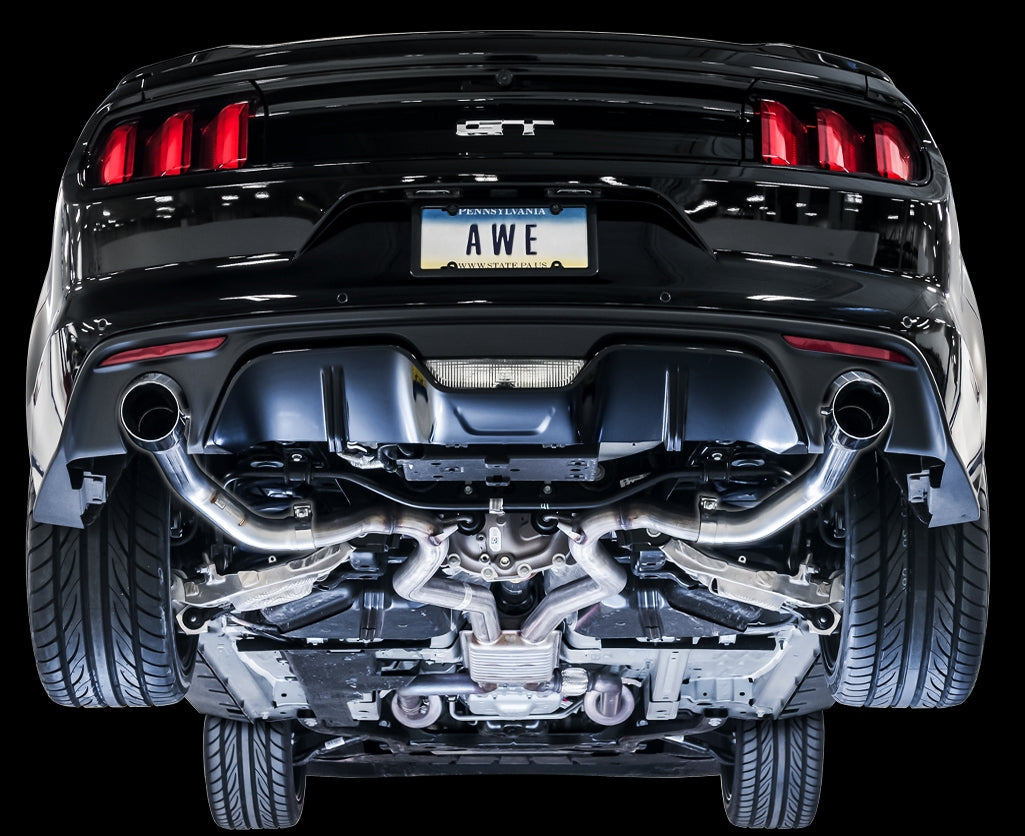 2015-2017 Mustang GT AWE 2.5" Track Exhaust System Kit Chrome Tips 3020-32026