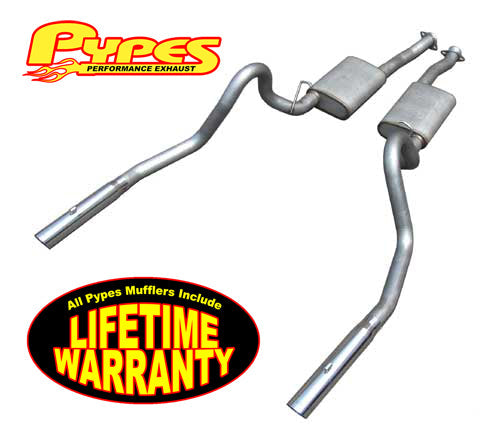 1986-1993 Pypes Mustang LX 5.0 Cat Back Exhaust System w/ Violator & Tips