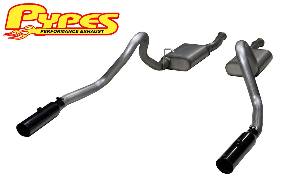 1986-1993 Mustang LX 5.0 Pypes Phantom Cat Back Exhaust w/ Black Tips