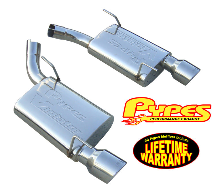 2005-2009 Ford Mustang GT PYPES Polished Violator Axle-Back Exhaust Mufflers Kit
