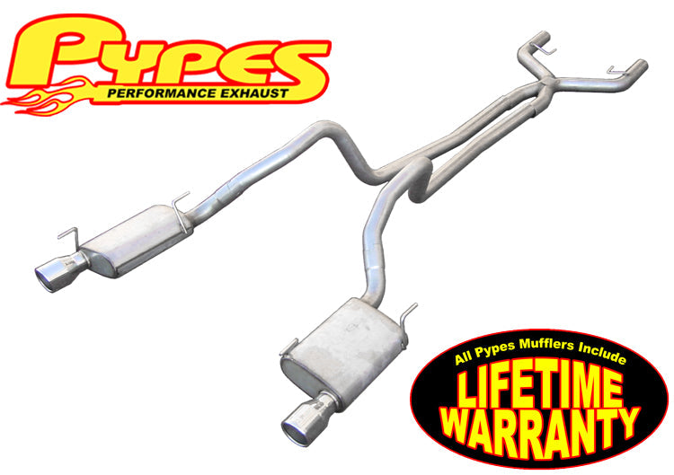 2005-2010 Mustang V6 4.0 PYPES True Dual Exhaust System w/ Mufflers & X-Pipe