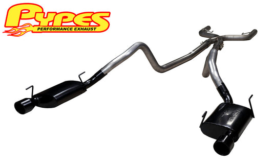 2005-2010 Mustang V6 4.0 PYPES Phantom Dual Exhaust System X-Pipe w/ Black Tips