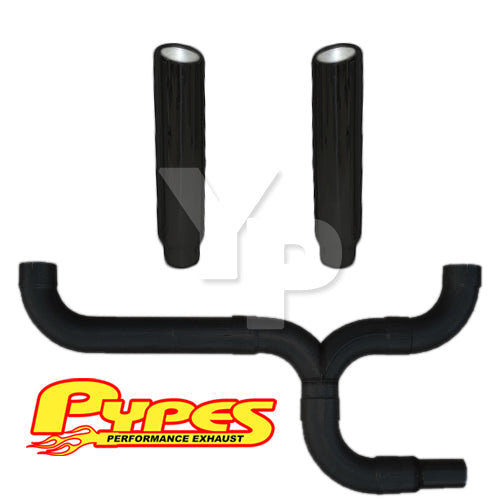7" Slant Black Double Stack Stainless Pypes Exhaust Kit Chevy 2500 3500 Diesel