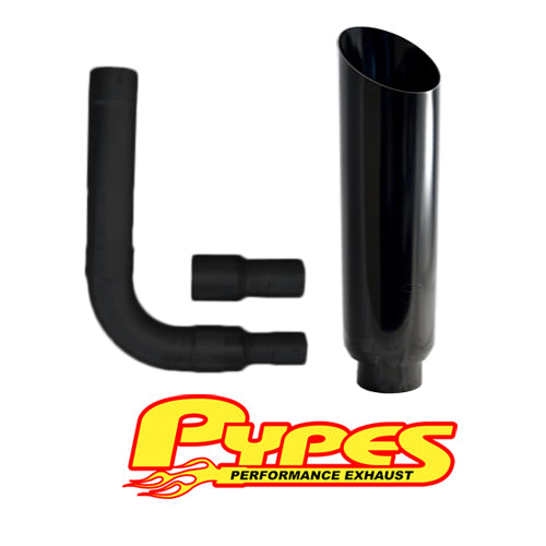 Ford Truck 6.4 Powerstroke Super Duty Diesel 10" Miter Cut PYPES Black Stack Kit