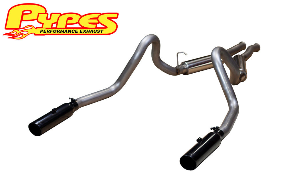 1996-2004 Mustang GT Pype Bomb Stainless Cat Back 3.5" Resonated Black Tips