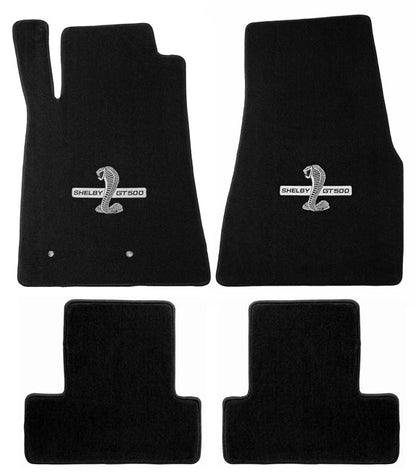 2011-2012 Mustang Shelby GT500 4pc Black Floor Mats w Cobra Snake & GT 500 Logo