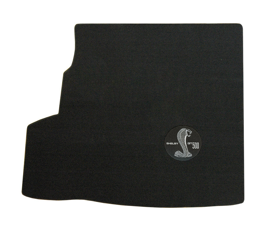 2008-2009 GT-500 Convertible Black Rear Trunk Mat WITH Shaker 1000 - Cobra Logo