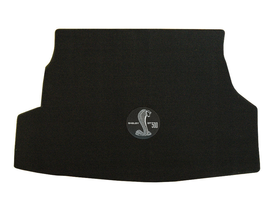 2010-14 GT-500 Mustang Convertible Black Trunk Mat NO Shaker - Shelby Cobra Logo