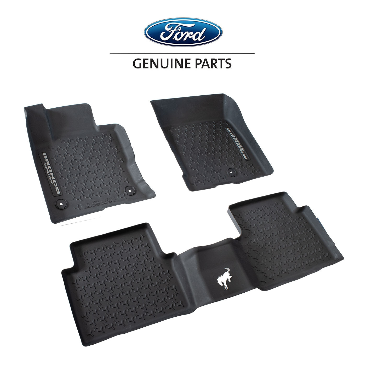 2021-2023 Bronco Sport MP1Z-7813300-BA Front & Rear 4pc Rubber Floor Mat Liners