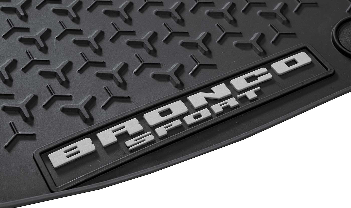 2021-2023 Ford Bronco Sport OEM Front & Rear Black Rubber Floor Mat Liners