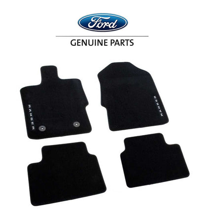 2020-2023 Ranger Super Cab Genuine Ford OEM Black 4pc Front & Rear Floor Mat Set