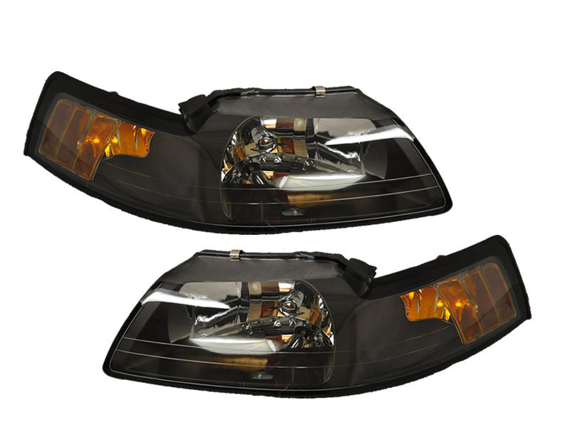 1999-2004 Mustang V6, GT & Cobra Headlights w/ Xenon Bulbs & Brackets - SAE/DOT+