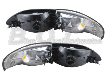 1994-1998 Mustang Cobra 4 piece Stock Headlights with Amber Side Markers Set