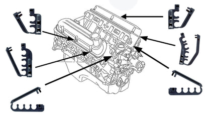 1986-1993 Mustang 5.0 V8 Engine Spark Plug Wire Holder Seperators - Set of 6