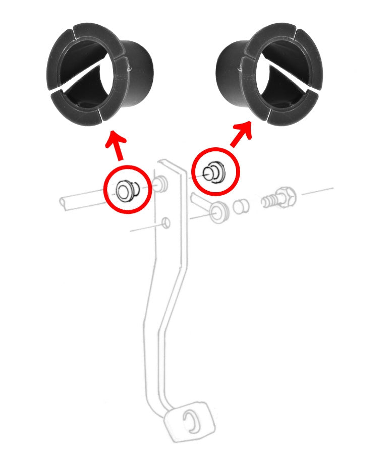 1974-2004 Ford Mustang Clutch Pedal Pivot Shaft Bushings Pair