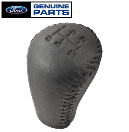 1983-2004 Mustang 5 Speed Genuine Ford OEM Black Leather Shifter Shift Knob