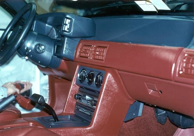 1987-1993 Ford Mustang Interior Passenger Side Dash Pad - Dark Scarlet Red